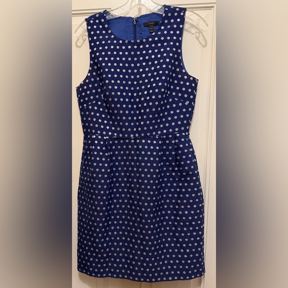 J. Crew Navy Blue Polka Dot Mini Dress - Picture 2 of 4